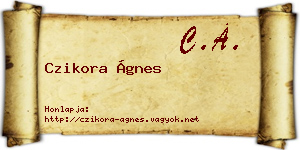 Czikora Ágnes névjegykártya